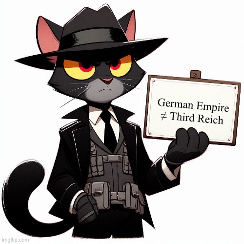 Using @Batim1234567890 template | German Empire ≠ Third Reich | image tagged in timezone-rock katson holding a sign blank | made w/ Imgflip meme maker