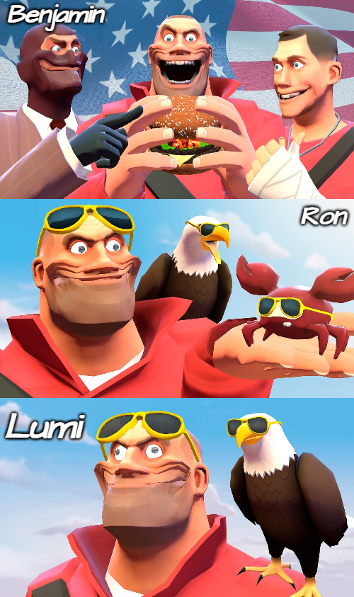 Benjamin, Ron, and Lumi's triple shared temp by Benjamin Blank Meme Template
