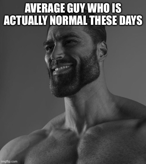 Sigma Male | AVERAGE GUY WHO IS ACTUALLY NORMAL THESE DAYS | image tagged in sigma male | made w/ Imgflip meme maker