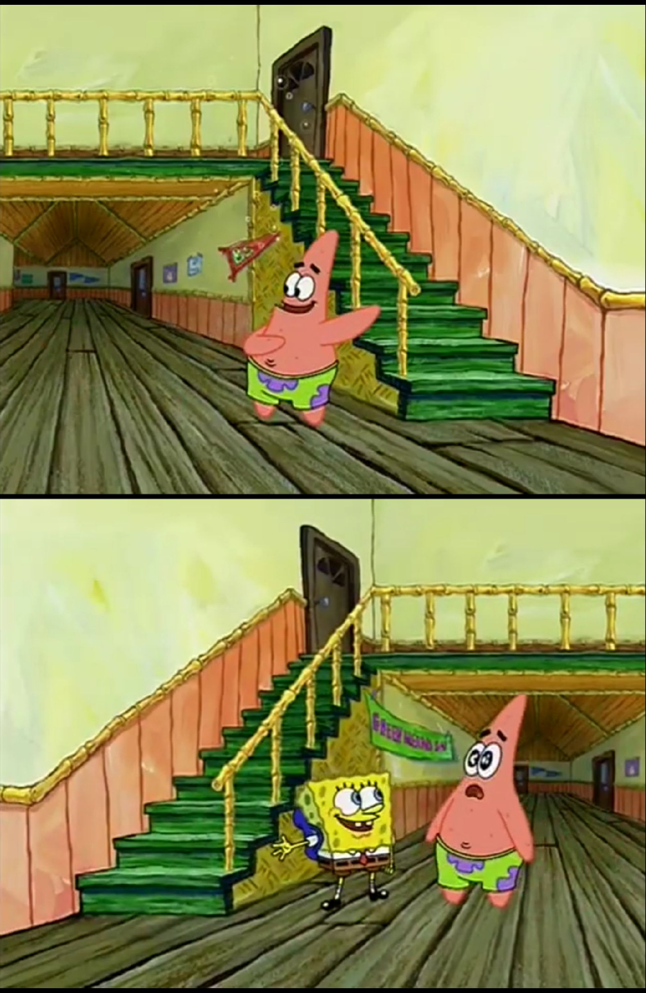 High Quality Spongebob tangga pelajaran (stairs of learning) Blank Meme Template