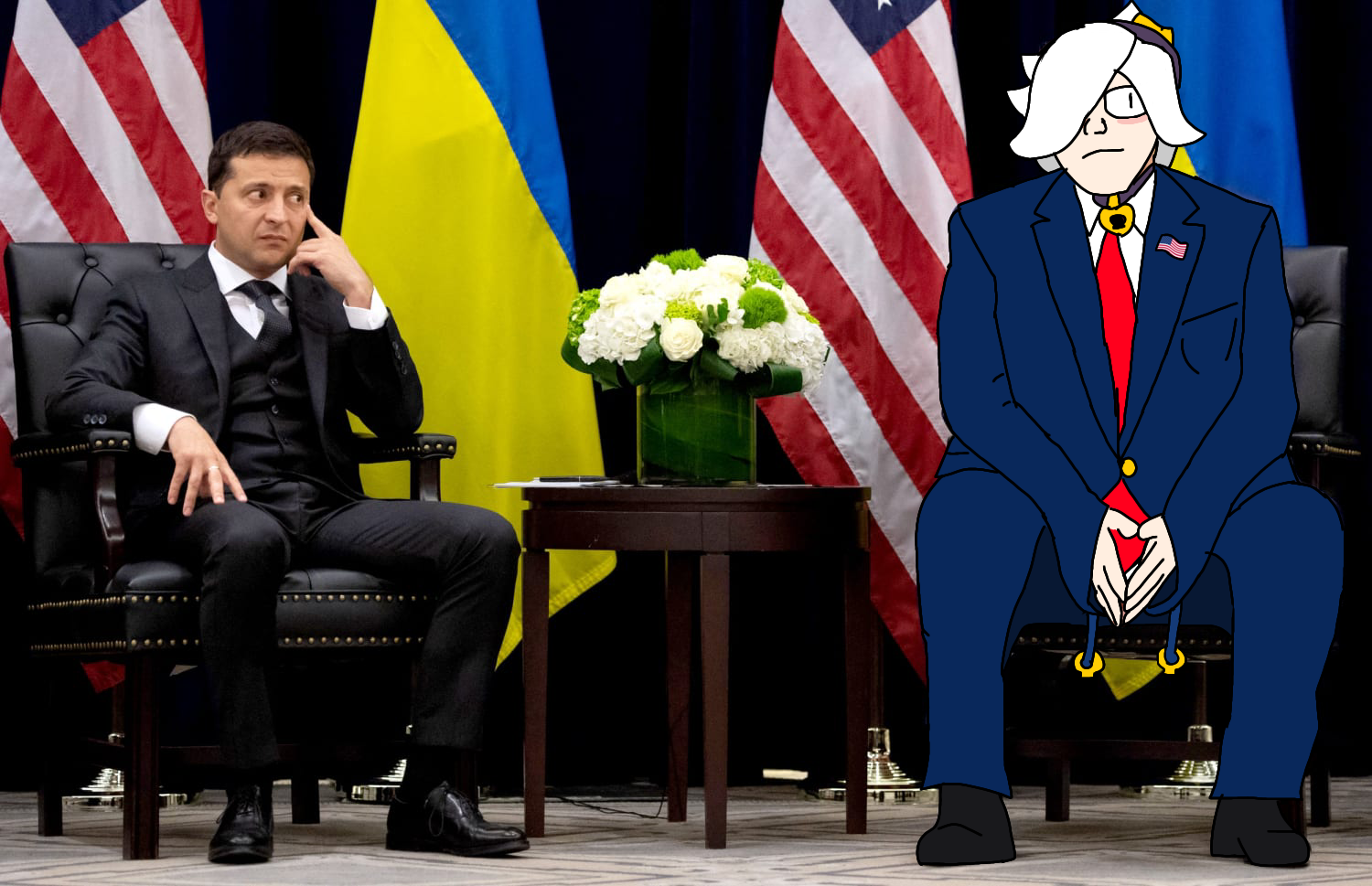 Colette and Zelensky Blank Meme Template