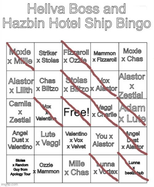 Don't Judge | image tagged in hellva boss and hazbin hotel ship bingo | made w/ Imgflip meme maker