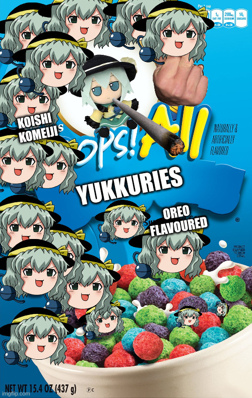 oops all yukkuris | KOISHI 
KOMEIJI; YUKKURIES; OREO FLAVOURED | image tagged in oops all yukkuries,koishi komeiji,yukkuri | made w/ Imgflip meme maker