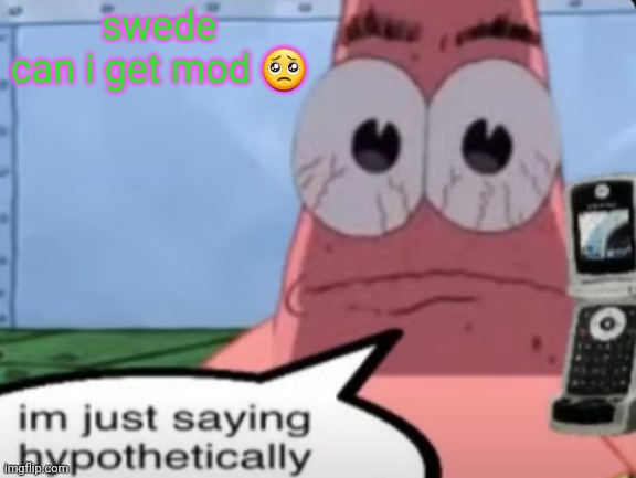 hypothetically... | swede can i get mod 🥺 | image tagged in hypothetically | made w/ Imgflip meme maker