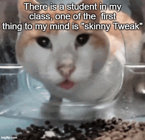 MSMGrot☠️ | There is a student in my class, one of the  first thing to my mind is "skinny Tweak" | image tagged in mr shock stare | made w/ Imgflip meme maker