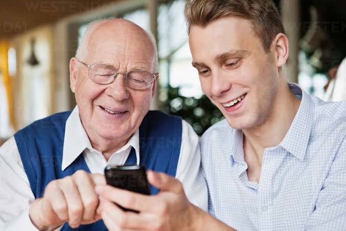 Old and young man Blank Meme Template