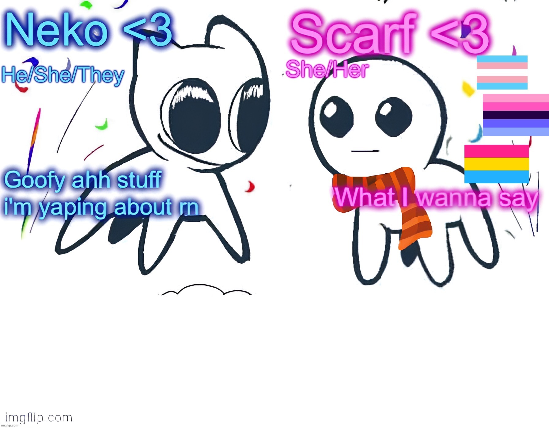 image tagged in neko and scarf shared template | made w/ Imgflip meme maker