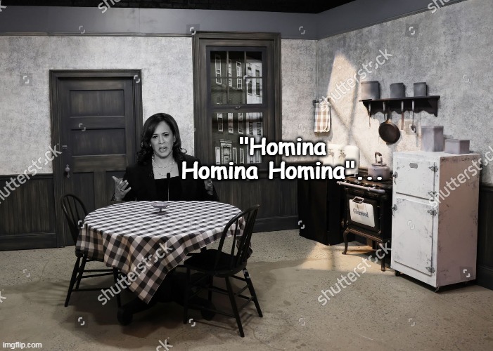 TELEPROMPTER DOWN ! | "Homina Homina Homina"... | image tagged in honeymooners kamala prompter meme | made w/ Imgflip meme maker