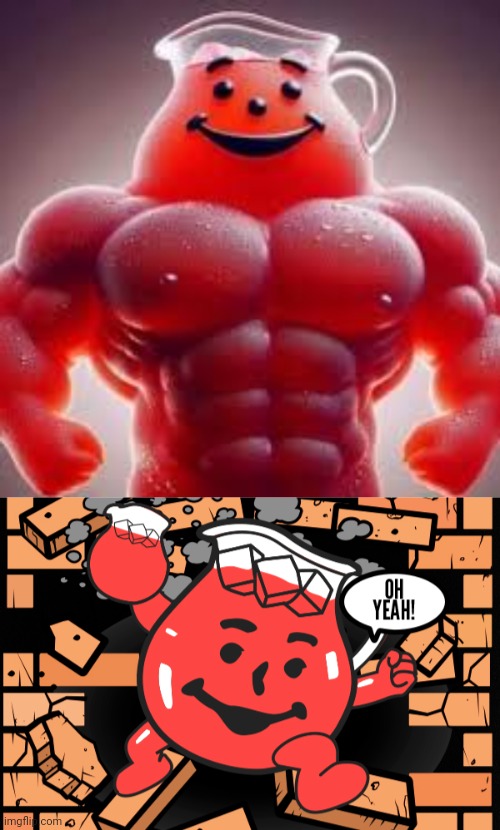 Cursed Kool-Aid man looking buff | image tagged in kool aid man,buff,kool-aid,cursed image,memes,kool-aid man | made w/ Imgflip meme maker