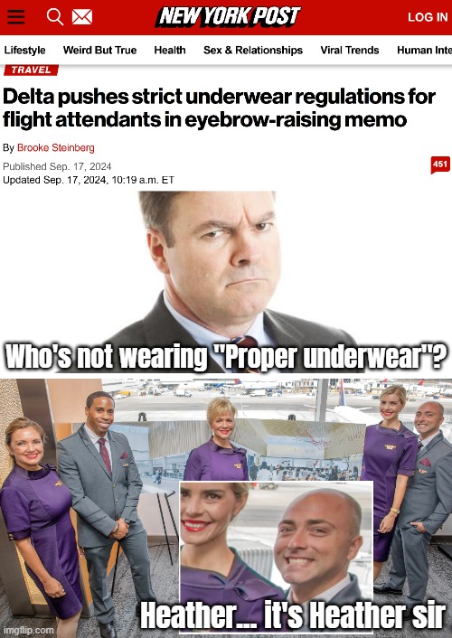 Who's not wearing "Proper underwear"? Heather... it's Heather sir | image tagged in news,funny | made w/ Imgflip meme maker