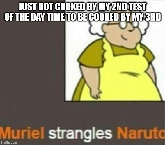 I WANNA CRYYYYYYYYYY | JUST GOT COOKED BY MY 2ND TEST OF THE DAY TIME TO BE COOKED BY MY 3RD | image tagged in haha die | made w/ Imgflip meme maker