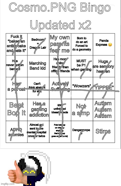 Holy cow :0 | image tagged in cosmo png bingo updated x 2 | made w/ Imgflip meme maker