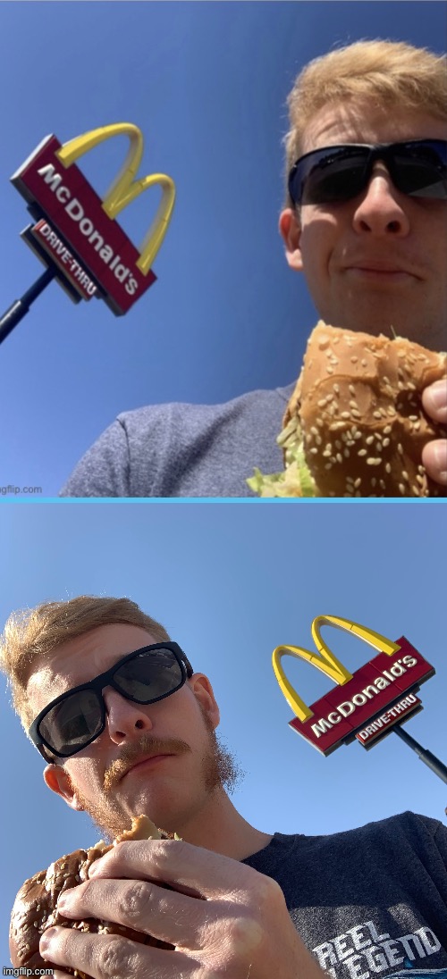 My how time flies | image tagged in thelargepig eating mcdonalds | made w/ Imgflip meme maker
