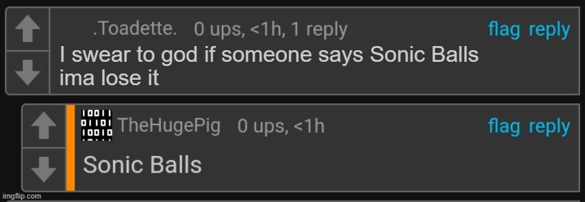 Thp Sonic balls | I swear to god if someone says Sonic Balls 
ima lose it | image tagged in thp sonic balls | made w/ Imgflip meme maker