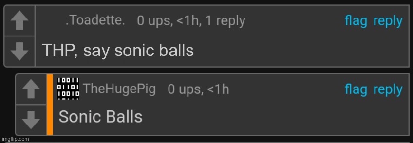 Thp Sonic balls | THP, say sonic balls | image tagged in thp sonic balls | made w/ Imgflip meme maker