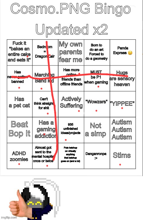 Cosmo.PNG Bingo UPDATED x 2 | image tagged in cosmo png bingo updated x 2 | made w/ Imgflip meme maker