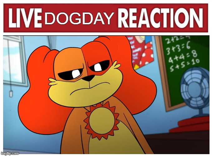 Live reaction | DOGDAY | image tagged in live reaction | made w/ Imgflip meme maker