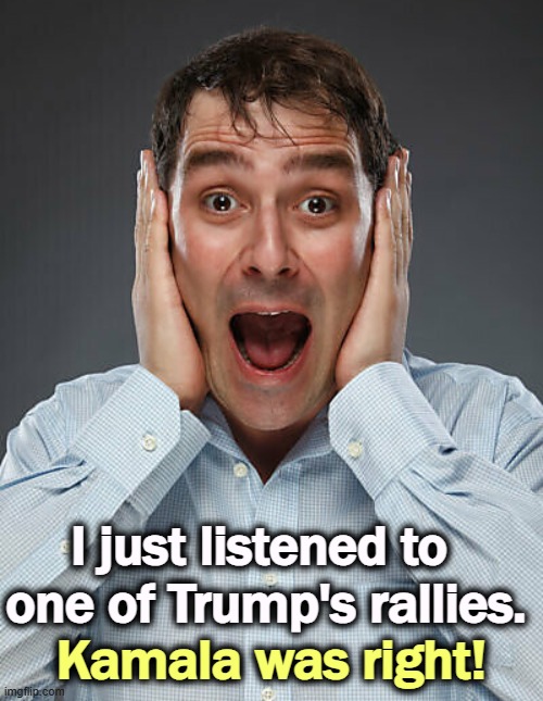 I just listened to 
one of Trump's rallies. Kamala was right! | image tagged in trump,rally,garbage,kamala harris,right | made w/ Imgflip meme maker