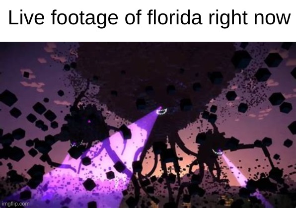 jokes aside, i hope everyone is okay | Live footage of florida right now | image tagged in witherstorm,sad but true,dark humor,not funny,why are you reading the tags | made w/ Imgflip meme maker