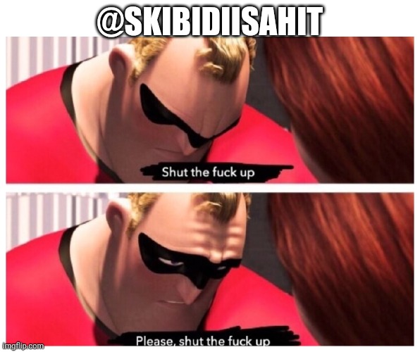 Please stfu | @SKIBIDIISAHIT | image tagged in please stfu | made w/ Imgflip meme maker