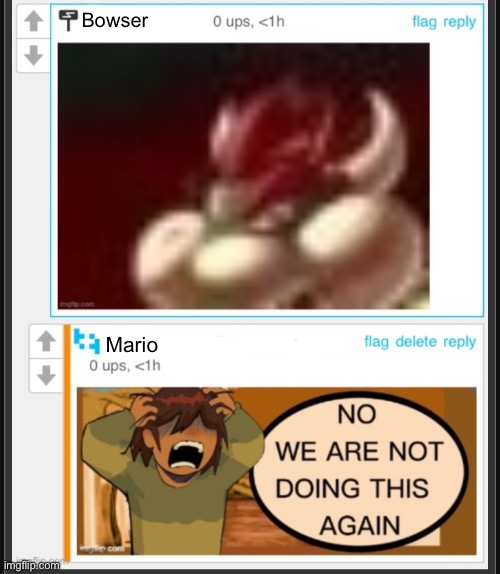 Read usernames | Bowser; Mario | image tagged in bowser | made w/ Imgflip meme maker