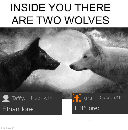 Inside you there are two wolves | image tagged in inside you there are two wolves | made w/ Imgflip meme maker
