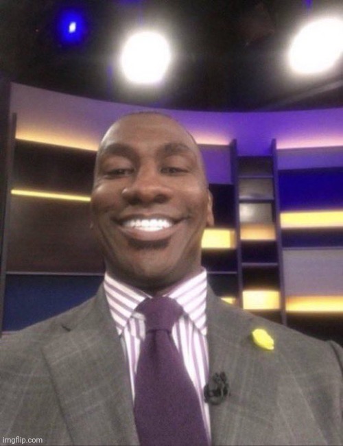 shannon sharpe reaction smile | image tagged in shannon sharpe reaction smile | made w/ Imgflip meme maker