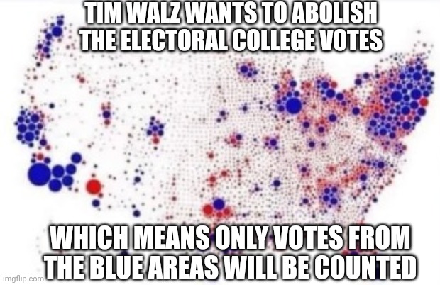 #FTW - The Fathers Created It For Equality | TIM WALZ WANTS TO ABOLISH THE ELECTORAL COLLEGE VOTES; WHICH MEANS ONLY VOTES FROM THE BLUE AREAS WILL BE COUNTED | image tagged in electoral college,leftists,liberals,democrats,campaign | made w/ Imgflip meme maker