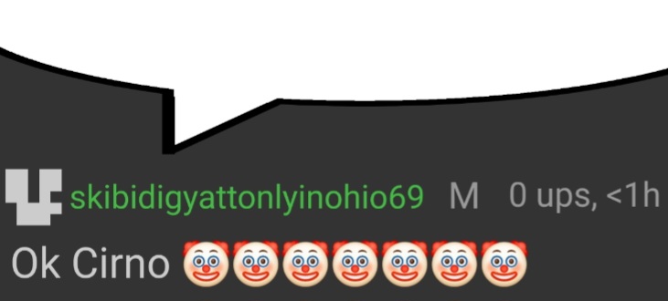 skibidigyattonlyinohio69 speech bubble #2 Blank Meme Template