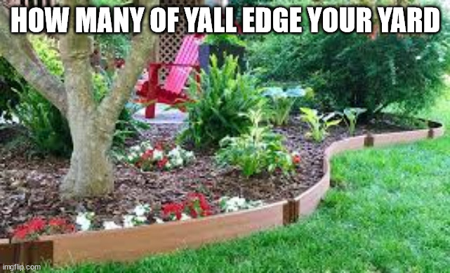 HOW MANY OF YALL EDGE YOUR YARD | made w/ Imgflip meme maker