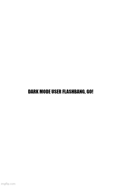 ㅤ | DARK MODE USER FLASHBANG, GO! | made w/ Imgflip meme maker