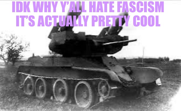 IDK WHY Y’ALL HATE FASCISM IT’S ACTUALLY PRETTY COOL | made w/ Imgflip meme maker