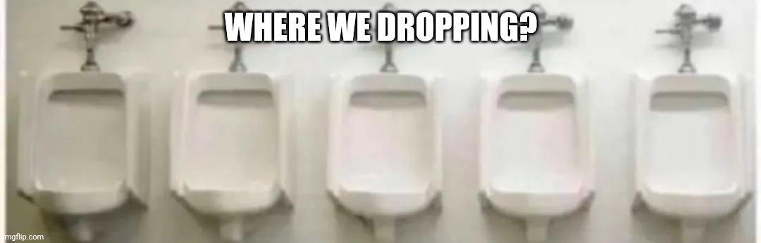 Urinals | WHERE WE DROPPING? | image tagged in urinal | made w/ Imgflip meme maker