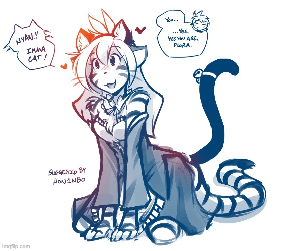 KittyFlora (Art credit: Thomas Fishbach) | image tagged in twokinds,flora,wholesome,cartoon,cat maid,why are you reading the tags | made w/ Imgflip meme maker
