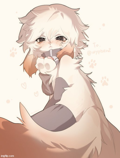 Art By Plum (My friend on X twitter) | image tagged in meow,woof,besties | made w/ Imgflip meme maker