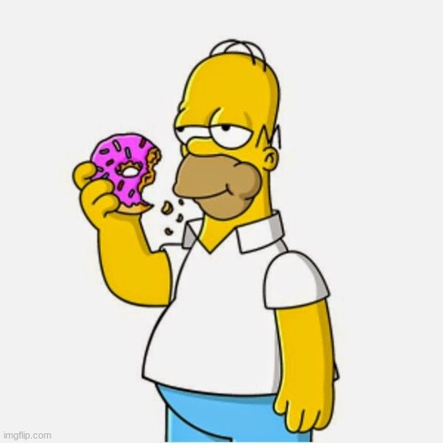 Homer simpson eating a donut | image tagged in homer simpson eating a donut | made w/ Imgflip meme maker