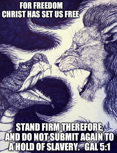 You can win the battle | FOR FREEDOM CHRIST HAS SET US FREE; STAND FIRM THEREFORE, AND DO NOT SUBMIT AGAIN TO A HOLD OF SLAVERY.   GAL 5:1 | image tagged in encouragement,religion | made w/ Imgflip meme maker