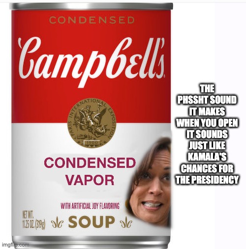 I Don't Think I'll Be Stocking My Shelves With This | THE PHSSHT SOUND IT MAKES WHEN YOU OPEN IT SOUNDS JUST LIKE KAMALA'S CHANCES FOR THE PRESIDENCY | image tagged in kamala,no hope no change | made w/ Imgflip meme maker