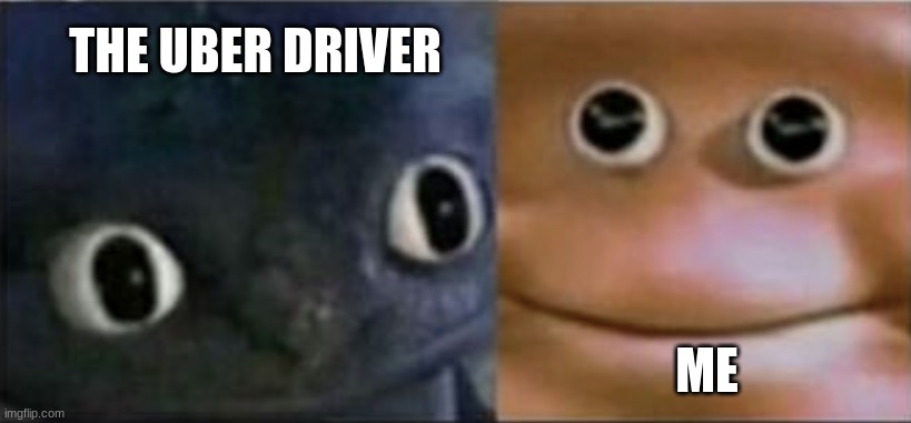 Blank stare dragon | THE UBER DRIVER ME | image tagged in blank stare dragon | made w/ Imgflip meme maker