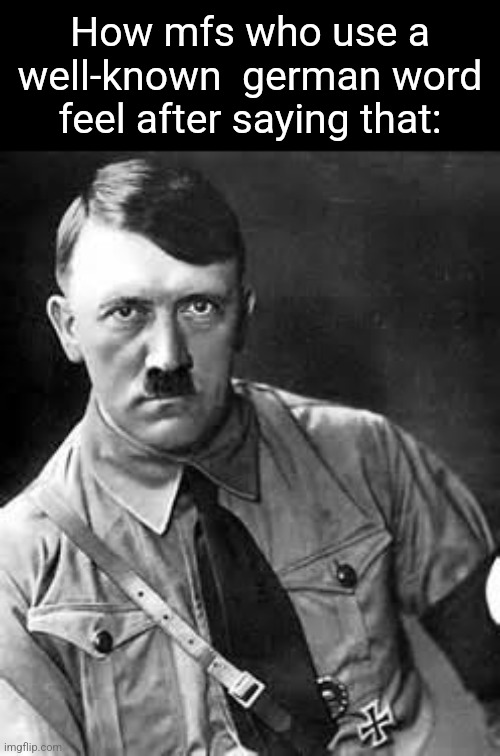 I know a lotta examples | How mfs who use a well-known  german word feel after saying that: | image tagged in adolf hitler | made w/ Imgflip meme maker