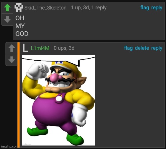 ㅤ | image tagged in comment,comments,wario | made w/ Imgflip meme maker