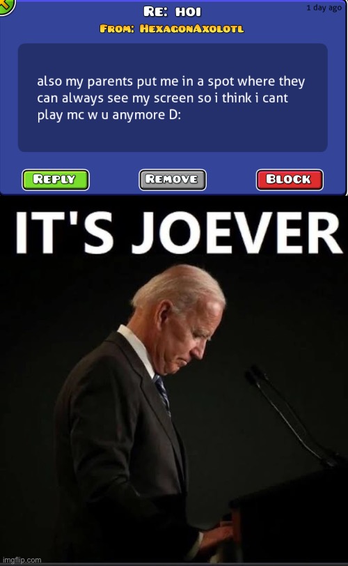 image tagged in it's joever | made w/ Imgflip meme maker