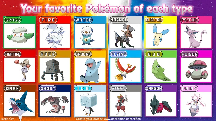 Eh | image tagged in your favorite pokemon of each type | made w/ Imgflip meme maker