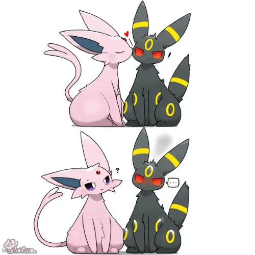 umbreon is buffering | image tagged in umbreon,espeon | made w/ Imgflip meme maker