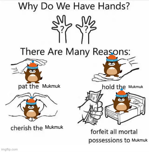 idk | Mukmuk; Mukmuk; Mukmuk; Mukmuk | image tagged in why do we have hands all blank | made w/ Imgflip meme maker