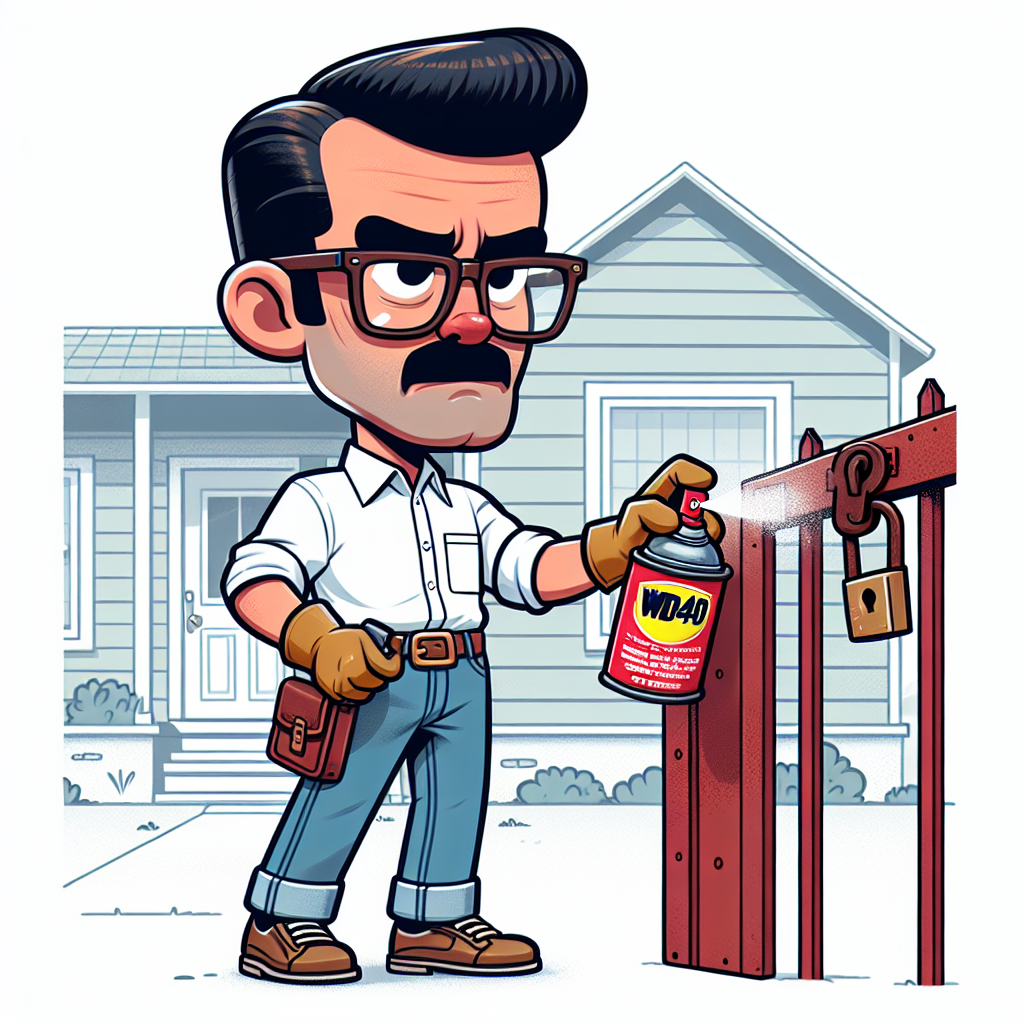 hank hill spraying wd40 on a lock Blank Meme Template