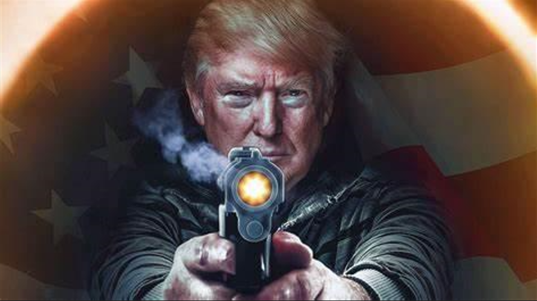 High Quality Trump With Gun Blank Meme Template