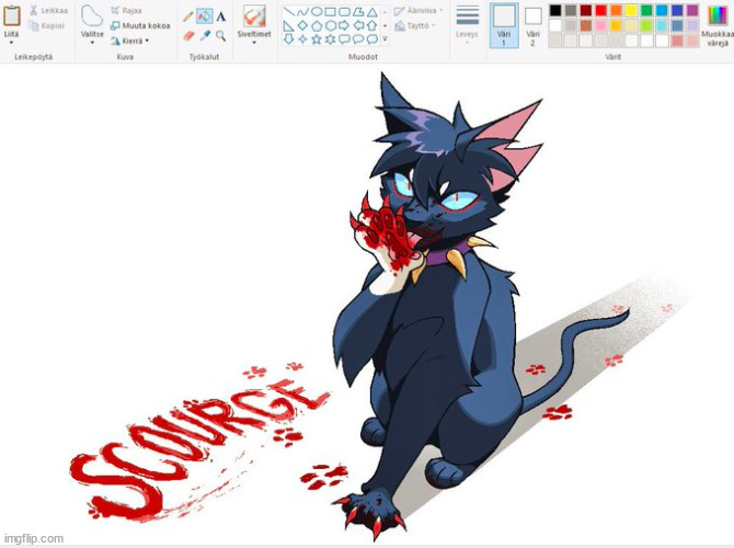 Art By Henna | image tagged in meow,blood | made w/ Imgflip meme maker