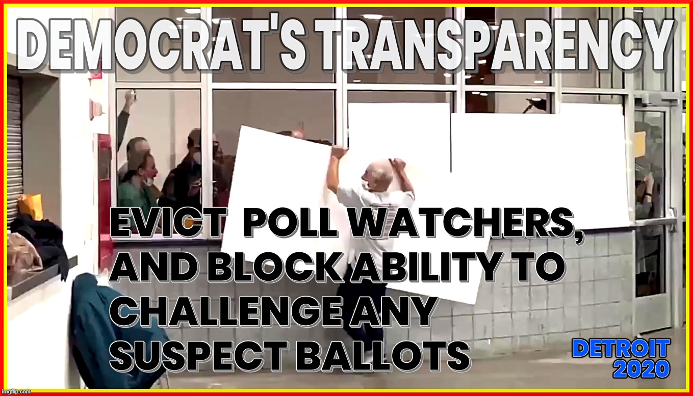 DEMOCRAT VOTE 'TRANSPARENCY' | image tagged in evict,block,hide,democrats,poll watchers,cheat | made w/ Imgflip meme maker