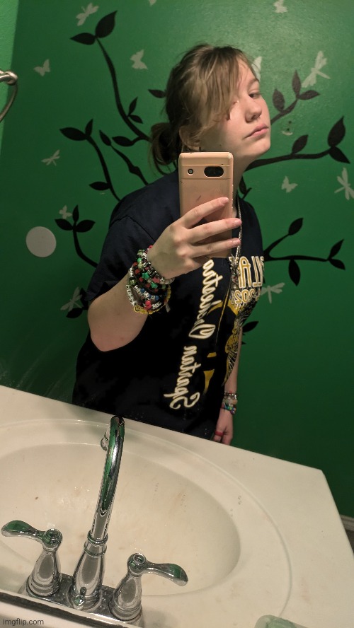 One of the only times I have my hair up | image tagged in face reveal | made w/ Imgflip meme maker